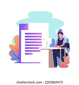White paper flat style illustration design