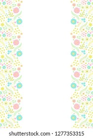 White paper with floral border decor, scandinavian style