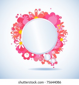 White paper floral speech bubble