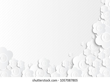 White Paper Flower Background - Vector