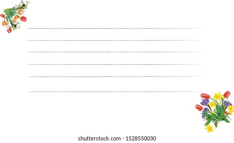 
White paper flower pad for writing notes vector