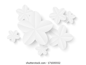 White paper flowers for Your design