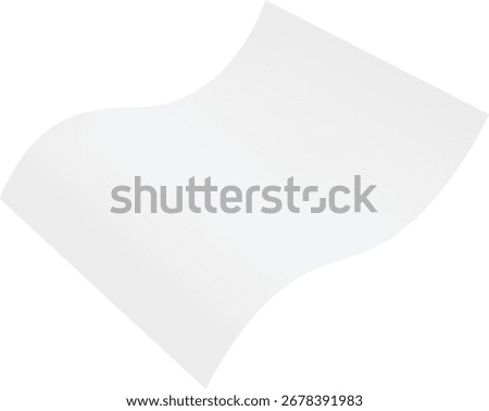 White paper flying. Realistic fly paper sheet. Clear wavy page blank. Letter or note mockup floating in air. Vector illustration isolated. Dynamic scattered document