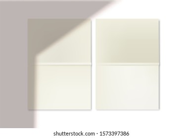 White paper folded with shadow realistic vector illustration.