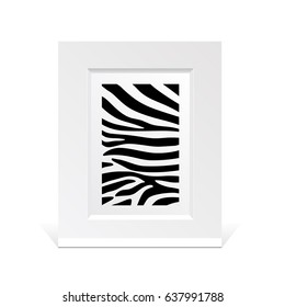 White paper frame with a pattern of Zebra skin.