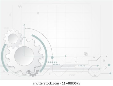 White paper gear abstract background for technology concept