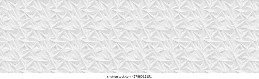 White paper geometric texture vector illustration with rustic repeating abstract fold design, clean ecology aesthetic seamless background for modern decorative paper art wallpaper