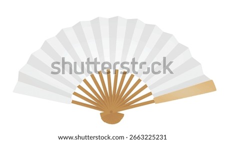 White paper hand fan. vector illustration