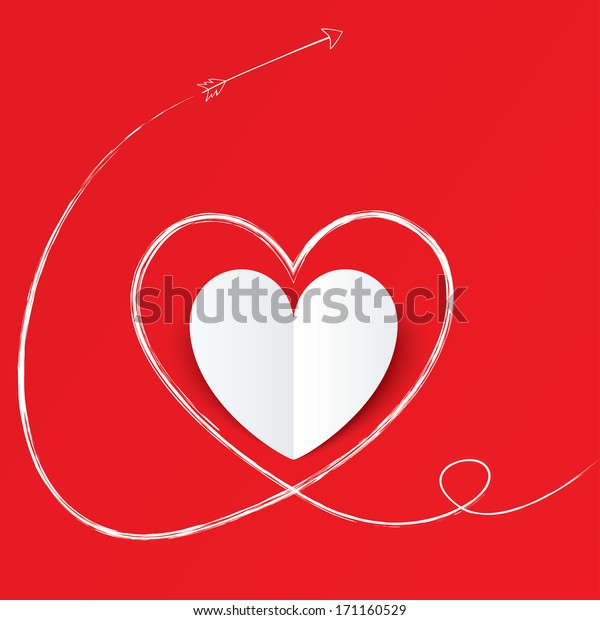 Download White Paper Heart Arrow Path Valentines Stock Vector ...