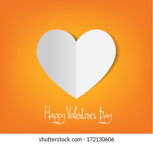 White paper heart background