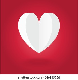 white paper heart style/vector design