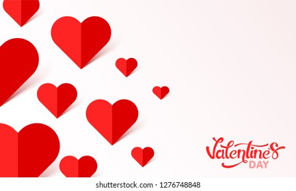 White paper heart, Valentine's Day celebration concept.