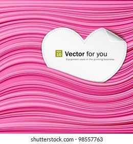 White paper hearts on pink abstract background. vector illustration