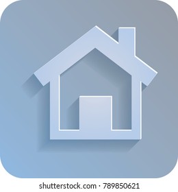 White paper home icon vector