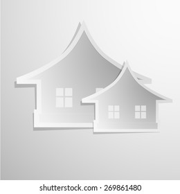 white paper house icon. Vector symbol eps 10