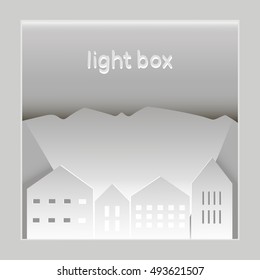 white paper house with light