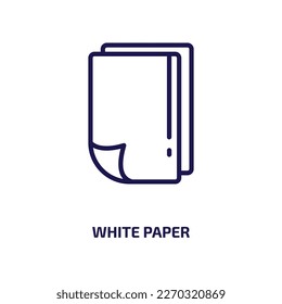 white paper icon from user interface collection. Thin linear white paper, paper, document outline icon isolated on white background. Line vector white paper sign, symbol for web and mobile