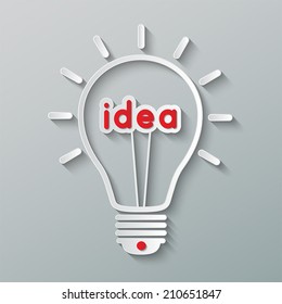 white paper idea light bulb. creative business concept. vector.