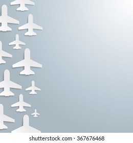 White paper jet on the gray background. Eps 10 vector file.