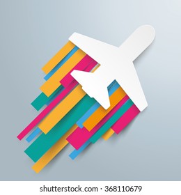 White paper jet on the gray background. Eps 10 vector file.