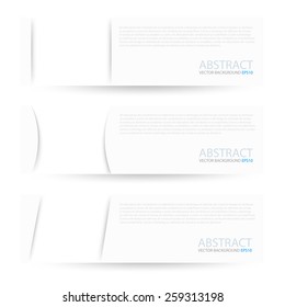 White paper label vector background objects set on white space for text and message design