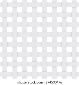 White paper lattice. abstract seamless Monochrome pattern. geometric background with shadow. Repeating structure. Vector 