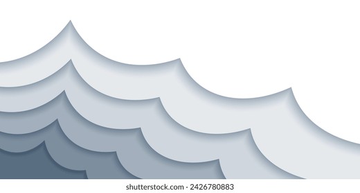 White paper layer overlap on white space for text and message artwork background design