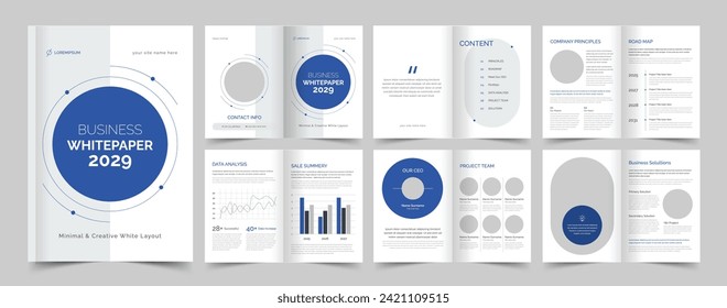 White Paper Layout, Company white paper design, Print Ready, Brochure Template