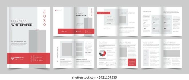 White Paper Layout, Company white paper design, Print Ready, Brochure Template