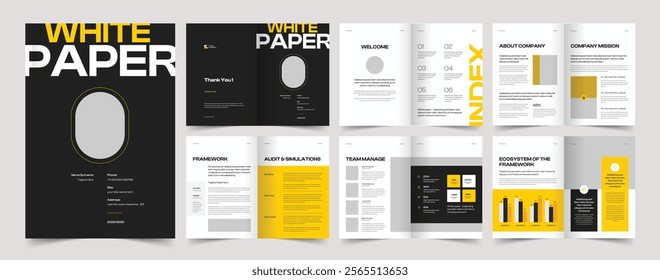 White Paper Layout, Company white paper design, Print Ready, Brochure Template