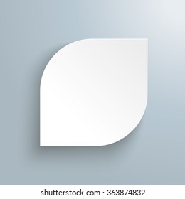 White paper leave with shadow on the gray background. Eps 10 vector file.