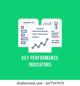white paper like key performance indicator icon. cartoon trend modern simple logotype graphic design infographic element isolated on green background. concept of improved sales figures and monitoring