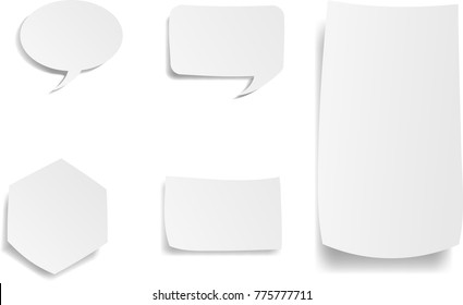 white paper mock up template set, banner blank paper with shadow - vector eps10 illustration