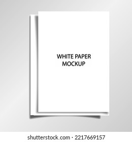 White paper mockup isolated on white background in vector format.