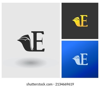 white paper monogram logo concept idea letter E