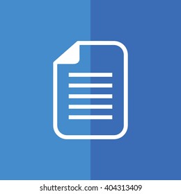 White paper note icon document vector illustration. Blue background