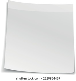 White paper note mockup. Realistic square sheet