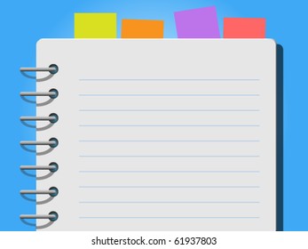 white paper note pad on light blue background