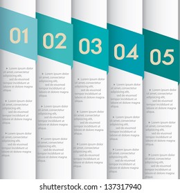 White paper numbered banners. Vector design template