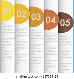 White paper numbered banners. Vector design template