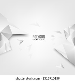 White Paper Origami Polygonal Shape vector background. Abstract geometric illustration with place for text.