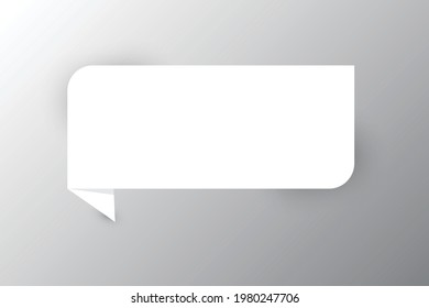 White Paper Origami Speech Bubble. Vector