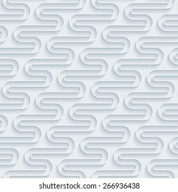 White paper with outline extrude effect. Abstract 3d seamless background. Halftone vector EPS10.