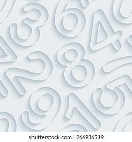 White paper with outline extrude effect. Numeral 3d seamless background. Halftone vector EPS10.