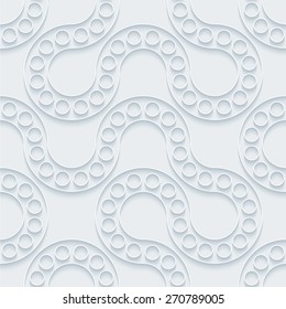 White paper with outline extrude effect. Abstract 3d seamless background. Halftone vector EPS10. See others in My Perforated Paper Sets.