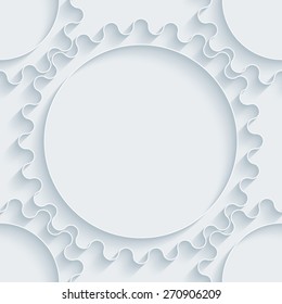 White paper with outline extrude effect. Abstract 3d seamless background. Halftone vector EPS10.