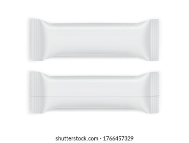 white paper packaging top and bottom view isolated on white background vector mock up