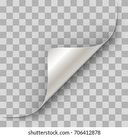White paper page corner curl vector template.