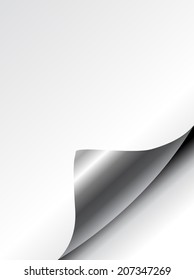 white paper page with curl