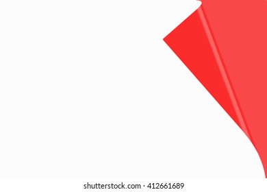white paper with page curl set over red
